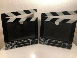 2 Vintage Universal Studios Clap Board Clapper Picture Frame Photo Holder Take 1