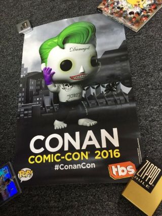 Conan The Joker Funko Pop Suicide Squad Sdcc 2016 Comic Con Poster 11x17 Rare