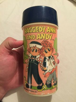 Vintage 1973 Raggedy Ann And Andy Thermos For Metal Lunch Box