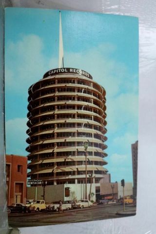 California Ca Los Angeles Hollywood Capitol Tower Postcard Old Vintage Card View