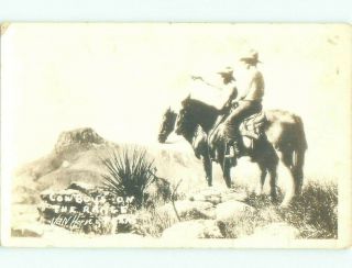 Pre - 1942 Rppc Western Cowboys On Range Van Horn Texas Tx I6028