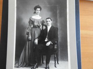 Old Photo.  Happy handsome Couple.  Miller,  Milford,  CT 2