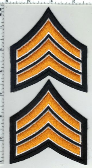 Police Dept.  Set Of 2 Large Gold Sergeant Stripes For The Jacket Or Coat