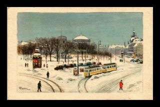 Dr Jim Stamps Winter View Denmark Artist Signed Postcard 1935