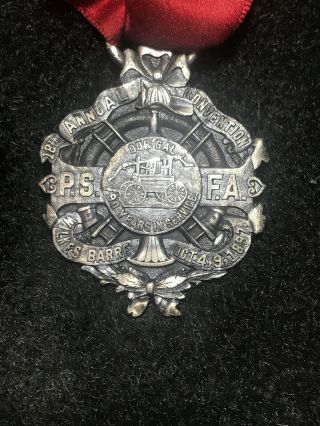 Pa State Fireman Delegate Ribbon Wilkes Barre 1897 2