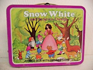 Vintage Snow White And The Seven Dwarfs Metal Lunchbox No Thermos