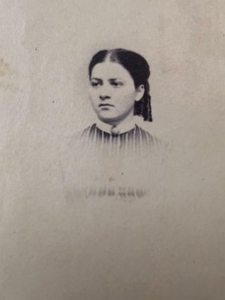 Antique Civil War Cdv Photo Young Woman Belvidere Jersey