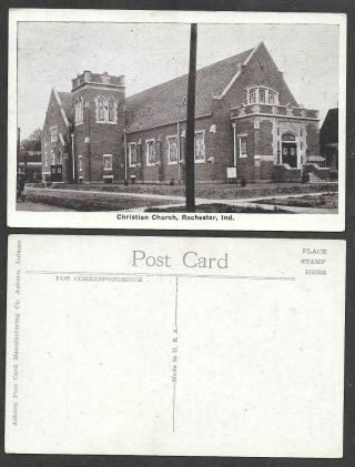 Old Indiana Postcard - Rochester - Christian Church