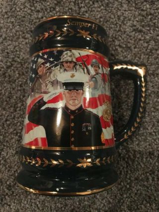 United States Marine Corps Collectible " Always Faithful " Beer Stein