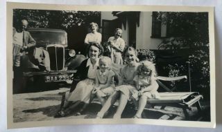 Vintage Old Photo People Fashion Men Women Children Girls Group Car Vehicle Jn1