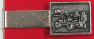 Vintage Nasa Apollo Lunar Rover Module Tie Clip Clasp Bar Silver Rare
