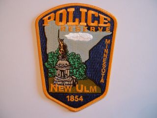Ulm Reserve Police Obsolete Cloth Shoulder Patch Minnesota Usa