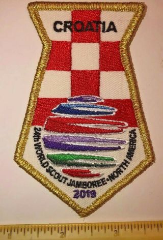Croatian Contingent Croatia Gold Badge Patch 2019 24th World Boy Scout Jamboree