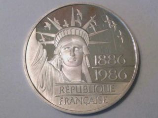 1986 France 100 Francs “statue Of Liberty” Commemorative Silver Coin