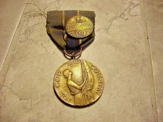 Antique American Legion School Award Medal On Ribbon And Matching Pin 1925