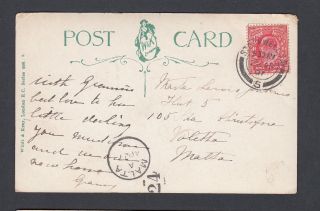 MALTA 1904/12 THREE INCOMING POSTCARDS FROM FRANCE GREAT BRITAIN & ITALY 3