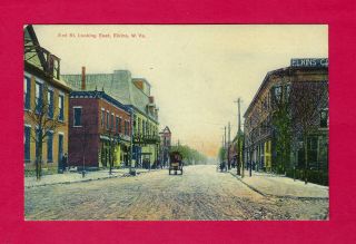 Elkins,  Wv,  Pc View 3rd St,  Mail Pouch Tobacco Sign,  Theatre,  Posten Co,  1908 Vf
