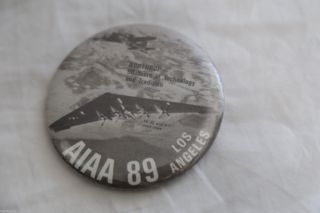 Northrop Aiaa 89 Vintage Button Pin Badge Xb - 35 And B - 17 3.  5 " Inch Diameter