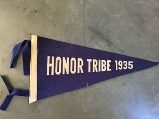 Small Vintage Pennant Flag Souvenir Blue Honor Tribe 1935 Boy Scouts?