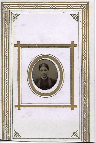 Cdv Card With Tintype Photo Of A Lady In Frame.  No Photographer.  P&p Offer.