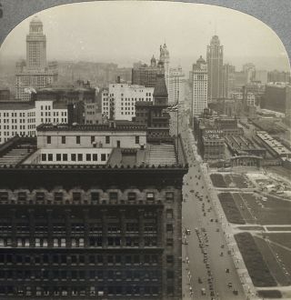 Keystone Stereoview Michigan Avenue,  Chicago,  Illinois From 1920’s 100 Set B