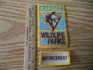 Kansas Game Warden Patch,  1987 - 2011 Defunct,  Includes Enforcement Tab W/flaw