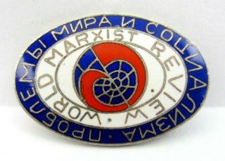 Very Rare World Marxist Review Problems Of Peace And Socialism Pin Badge 1960s