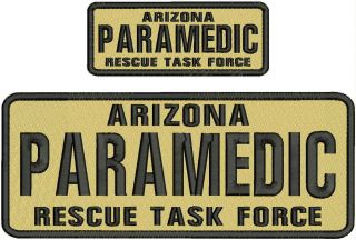 Arizona Paramedic Rescue Task Force Emb Patch 4x10&2x5 Hook On Back Tan/blk