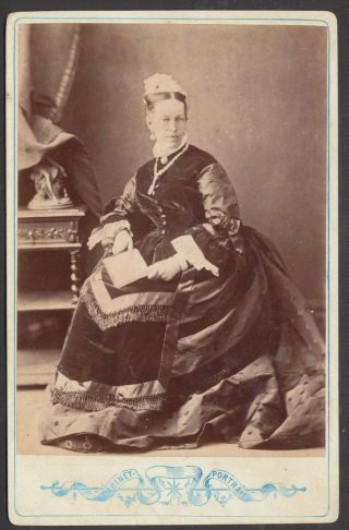 Cab1403 Victorian Cabinet Photo: Lady With Book,  Maclardy,  Oswestry