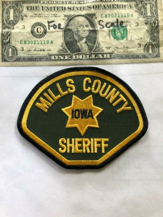 Mills County Iowa Police Patch Un - Sewn Great Shape