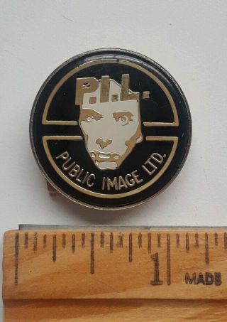 Public Image Ltd Pil Metal Button Pinback Badge Vintage 80s Punk Sex Pistol Rare