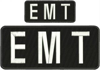 Emt Embroidery Patches 4x10 And 2x5 Hook On Back Material On Back