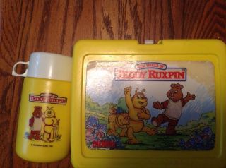 Vintage 1985 Teddy Ruxpin Lunchbox Pail And Thermos With Cup
