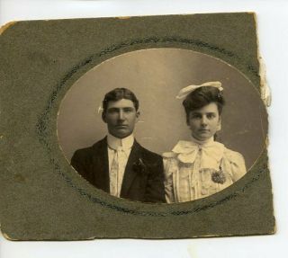 B&w Antique Couple Picture Early 1900 