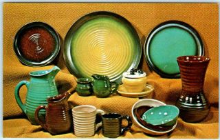 Blue Hill,  Maine Me Advertising Rowantrees Pottery Display C1960s Postcard