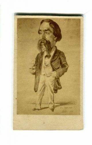 Cdv Caricature By Etienne Carjat French Photographer