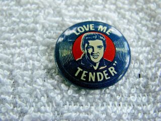 1956 Elvis " Love Me Tender " Pinback Button - Green Duck Co,  Chicago,  Ill.