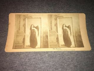 Antique Stereoview Card The Return 1898 A.  S.  Campbell Stereoscope Slide