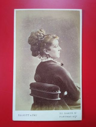 Victorian Cdv Profile Of Young Lady By Elliott & Fry,  Loneon
