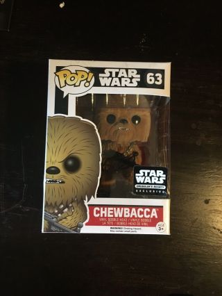 Funko Pop Star Wars The Force Awakens Flocked Chewbacca Smugglers Exclusive 63
