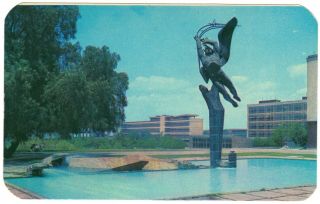 Ciudad Universitaria Prometheus Statue,  Mexico D.  F. ,  Chrome Postcard