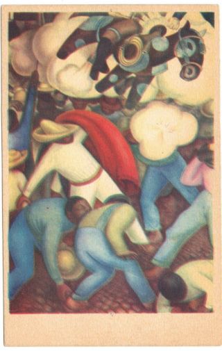 Diego Rivera,  Quema De Los Judas Fresco,  Mexico Art,  Old Postcard