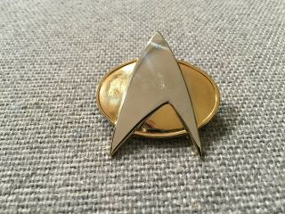 1988 Officially Licensed Metal Star Trek Communication Badge By Hollywood Pins