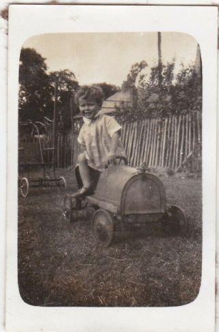 Small Old Vintage Photo Children Toy Pedal Car Oc2