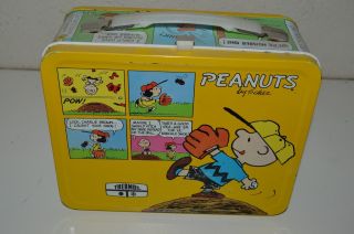 Vintage 1980 Peanuts Gang Charlie Brown Snoopy Yellow Metal Lunchbox C7,  Rare