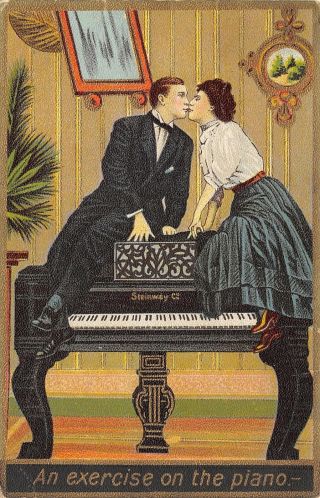 Madison Wi Postmark Exercise On The Steinway Piano Kid: No Good For Fingers 1909