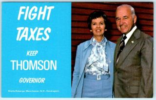 Political Campaign Advertising Thomson For Governor Hampshire 1970s Postcard