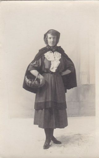 Old Vintage Photo Fancy Dress Man Dressed As Woman Dewsbury Sb1