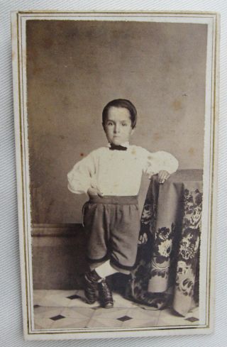 Antique Civil War Era Cdv Photo Darling Little Boy Wearing A Cute Outfit Ny Ny