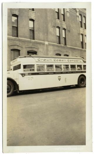Crown Coach Company Bus 1930s Vintage Snapshot Photo Soft Focus